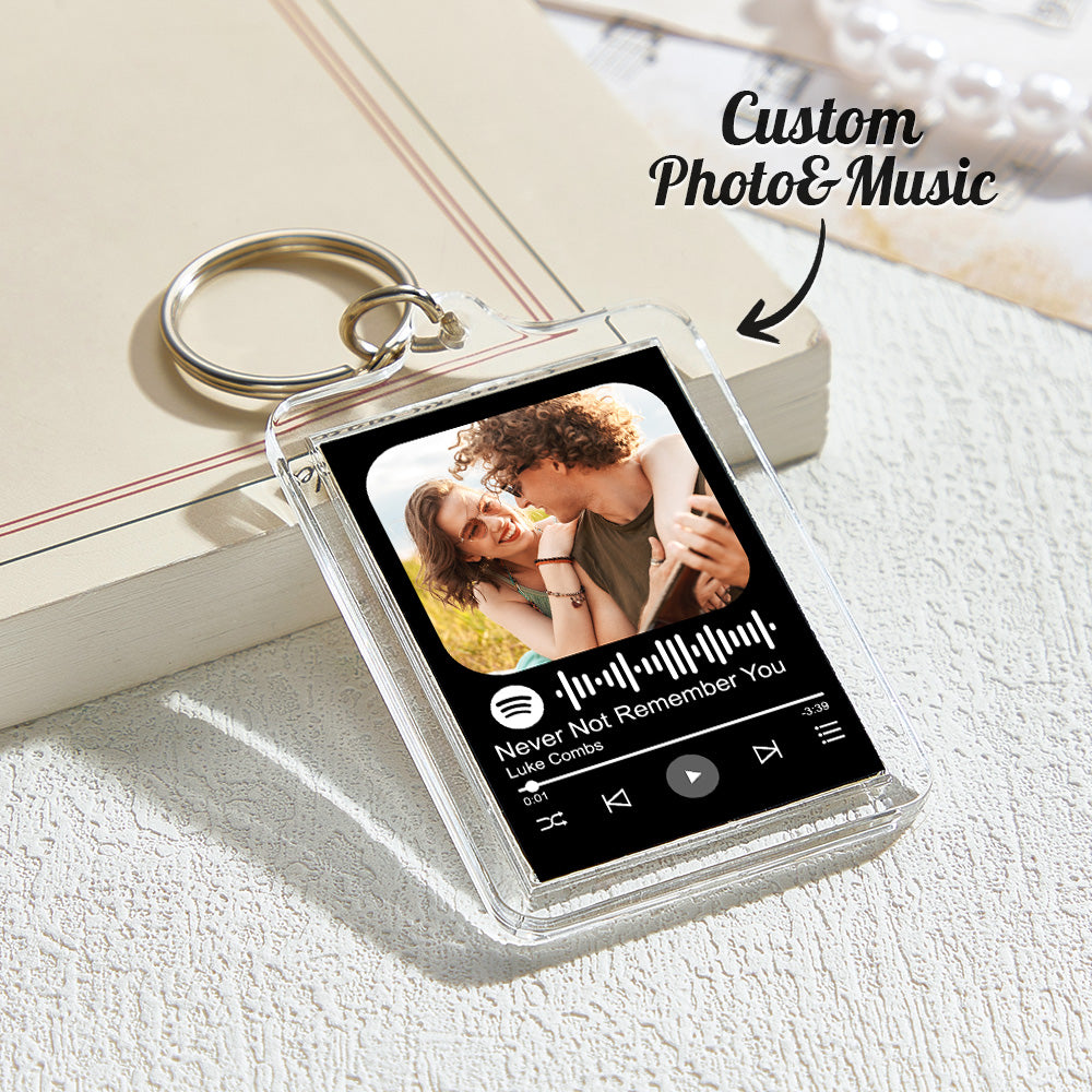 Custom NFC Music Keychain Custom Spotify Code Photo Keychain With Acrylic Shell