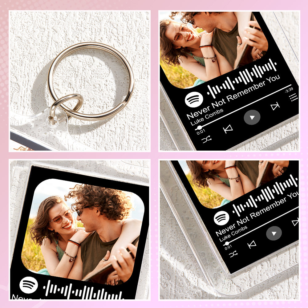 Custom NFC Music Keychain Custom Spotify Code Photo Keychain With Acrylic Shell