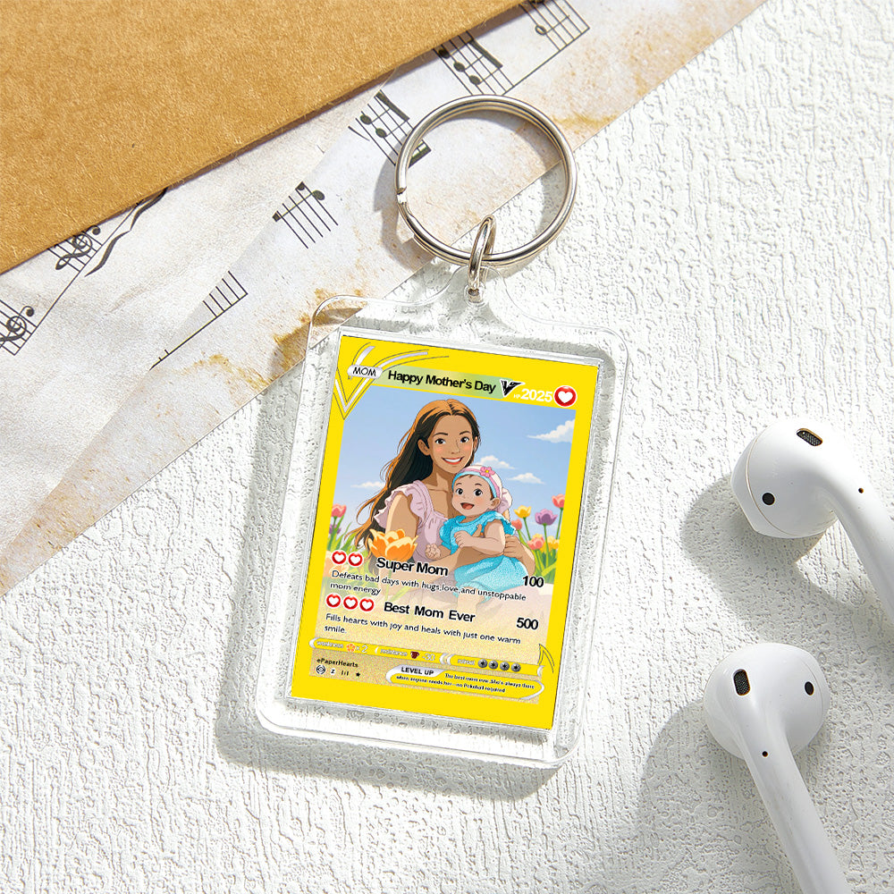 Custom Acrylic Keychain Photo Keychain Personalized Text Best Gift for Family