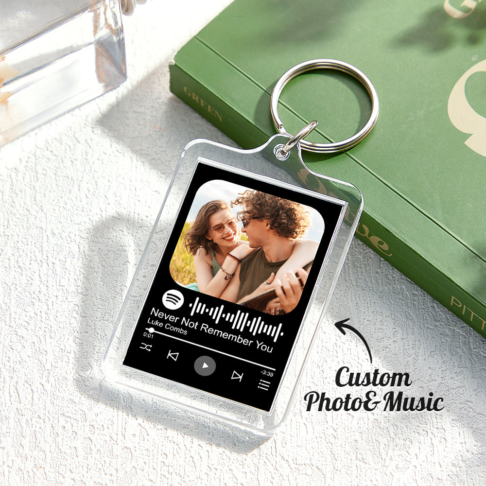 Custom Spotify Code Keychain Photo Keychain With Acrylic Shell