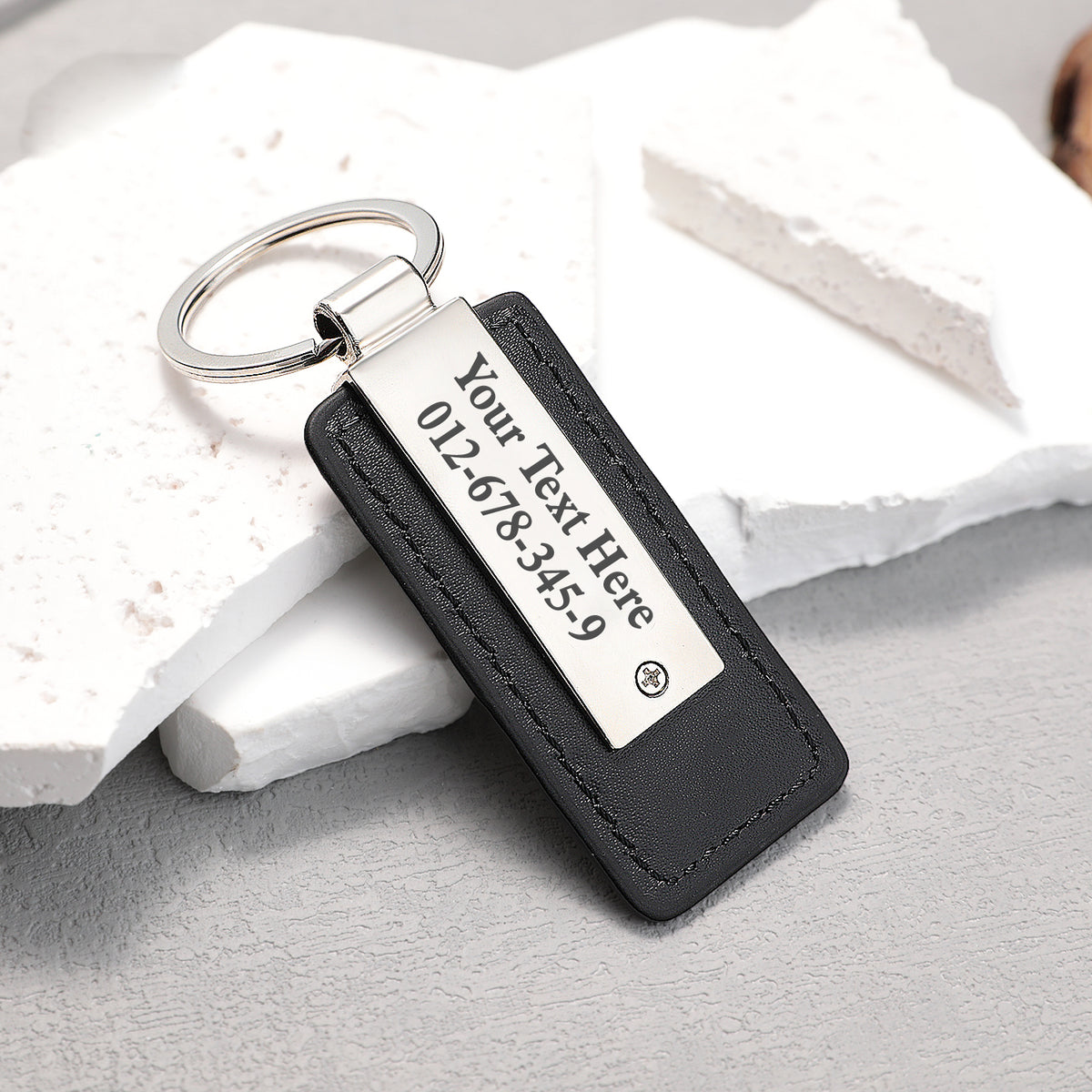 Personalized Keychains Engraved Metal or Leather Keychain Custom Key Chain for Car Keys Father's Day Gift