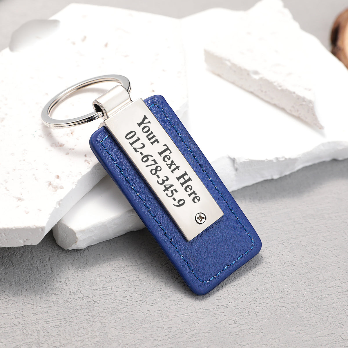Personalized Keychains Engraved Metal or Leather Keychain Custom Key Chain for Car Keys Father's Day Gift