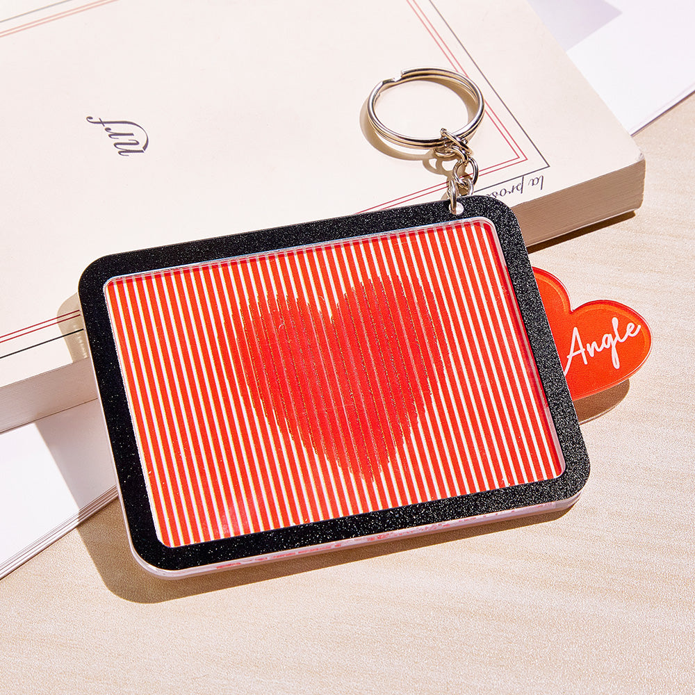Custom Text Pull-out Keychain Red Heart Keychain Gift For Her