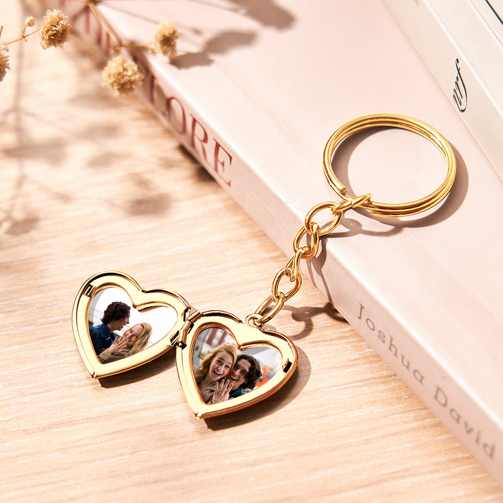 Custom Photo Keychain Braided Personality Photo Heart Locket Keychain