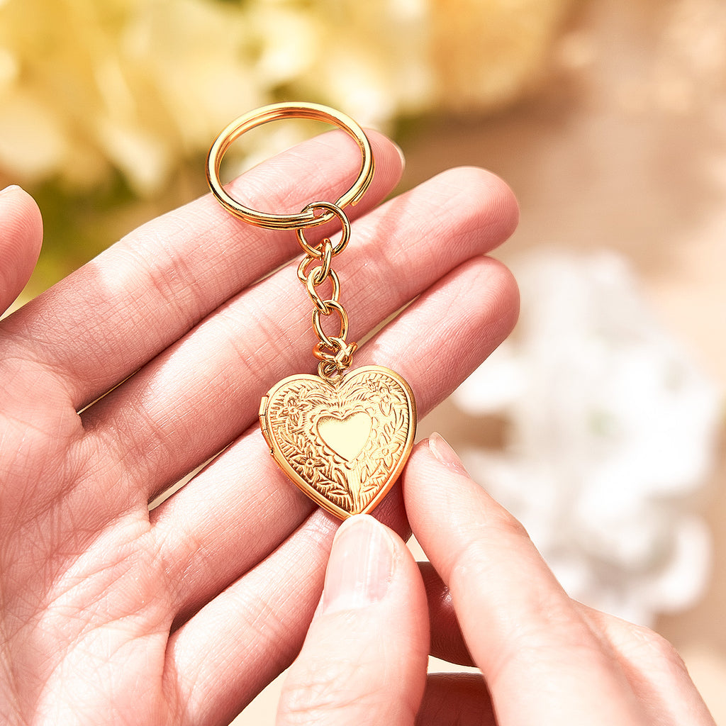 Custom Photo Keychain Braided Personality Photo Heart Locket Keychain