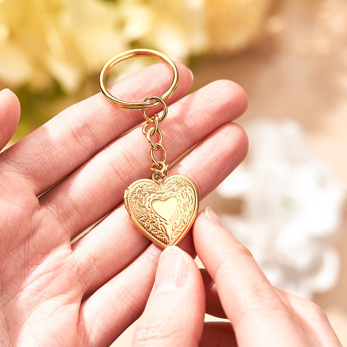 Custom Photo Keychain Braided Personality Photo Heart Locket Keychain