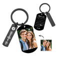 Personalized Spotify Cartoon Style Calendar Keychain Custom Picture & Music Song Code Couples Photo Keyring Gifts for Valentine's Day