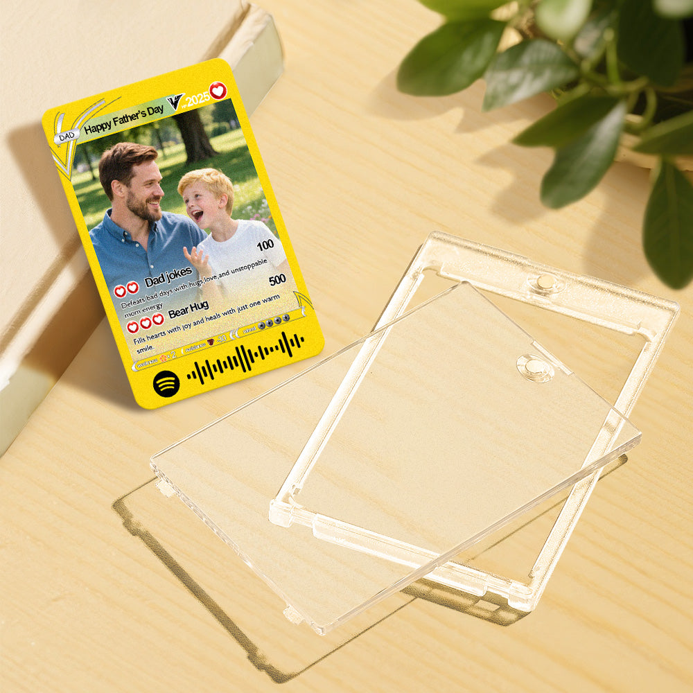 Custom Spotify Code Poke Card Custom Photo and Text Father's Day Gifts