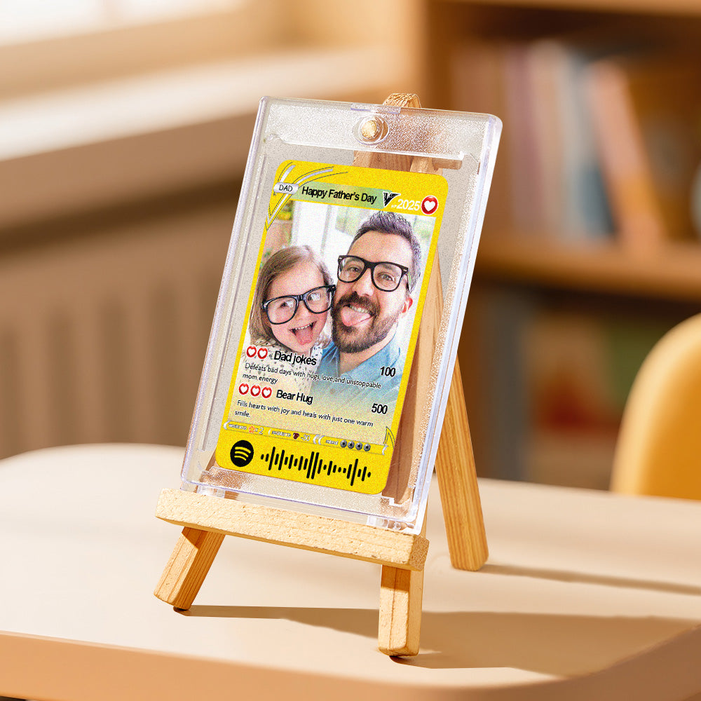 Custom Spotify Code Poke Card Custom Photo and Text Father's Day Gifts