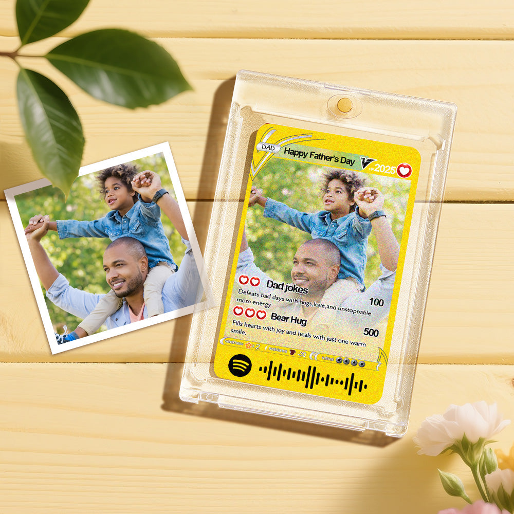 Custom Spotify Code Poke Card Custom Photo and Text Father's Day Gifts
