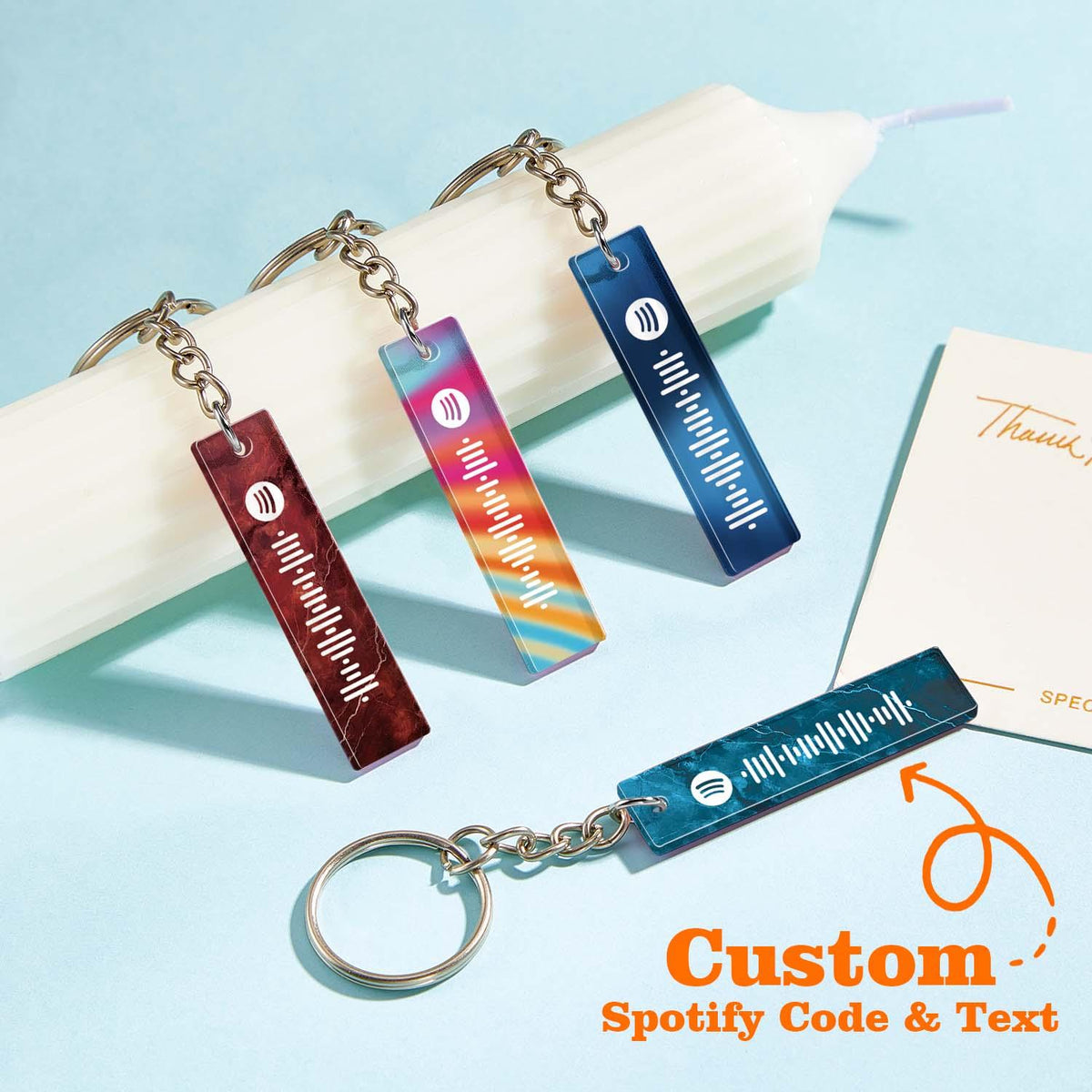 Custom Multicolor Spotify Keychain Scannable Keyring Personalized Acrylic Code Keychain Music Gift Couple Gift