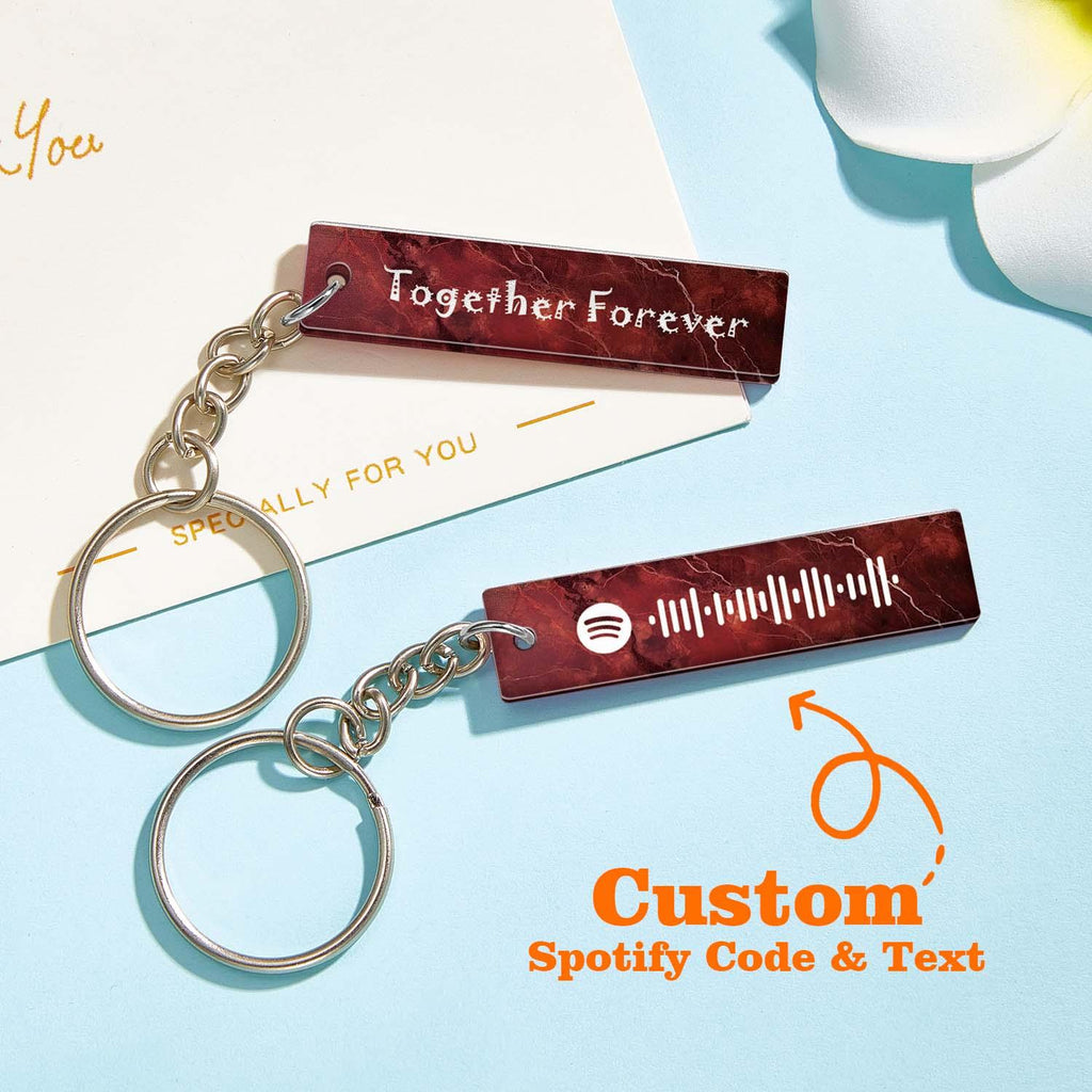 Custom Multicolor Spotify Keychain Scannable Keyring Personalized Acrylic Code Keychain Music Gift Couple Gift