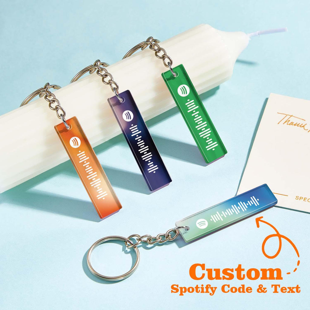 Custom Multicolor Spotify Keychain Scannable Keyring Personalized Acrylic Code Keychain Music Gift Couple Gift