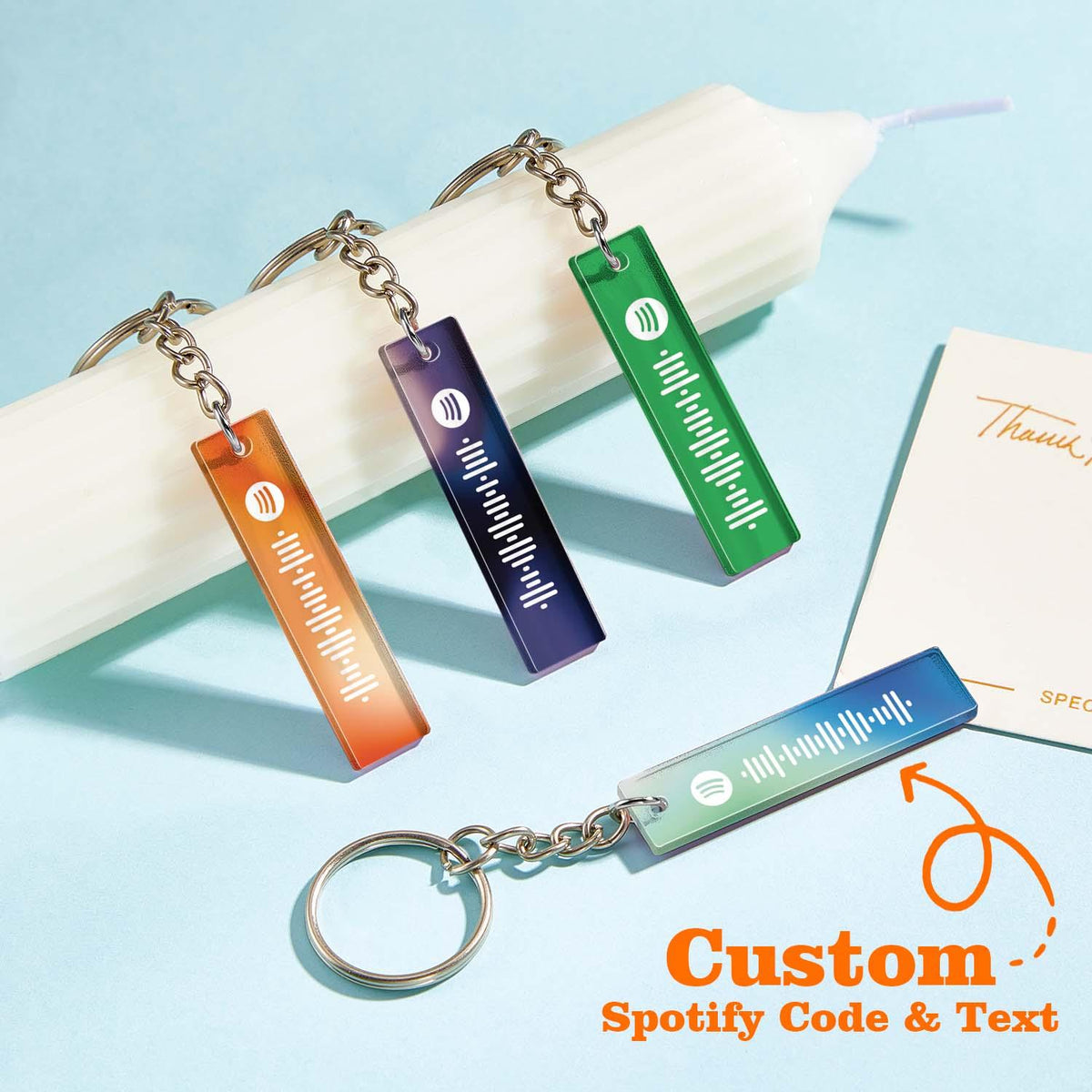 Custom Multicolor Spotify Keychain Scannable Keyring Personalized Acrylic Code Keychain Music Gift Couple Gift