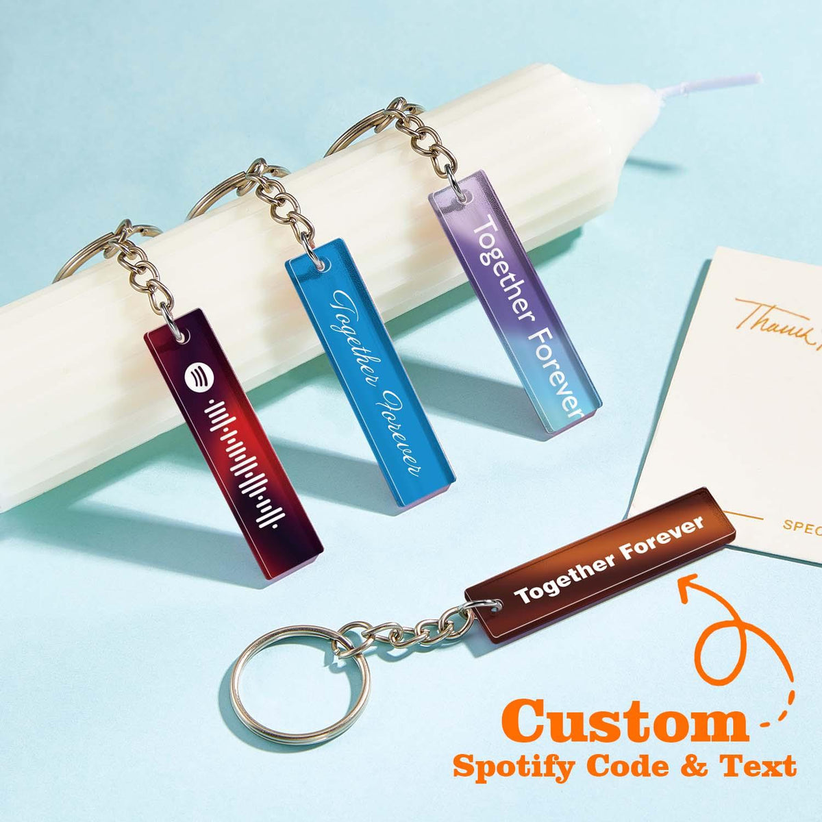 Custom Multicolor Spotify Keychain Scannable Keyring Personalized Acrylic Code Keychain Music Gift Couple Gift