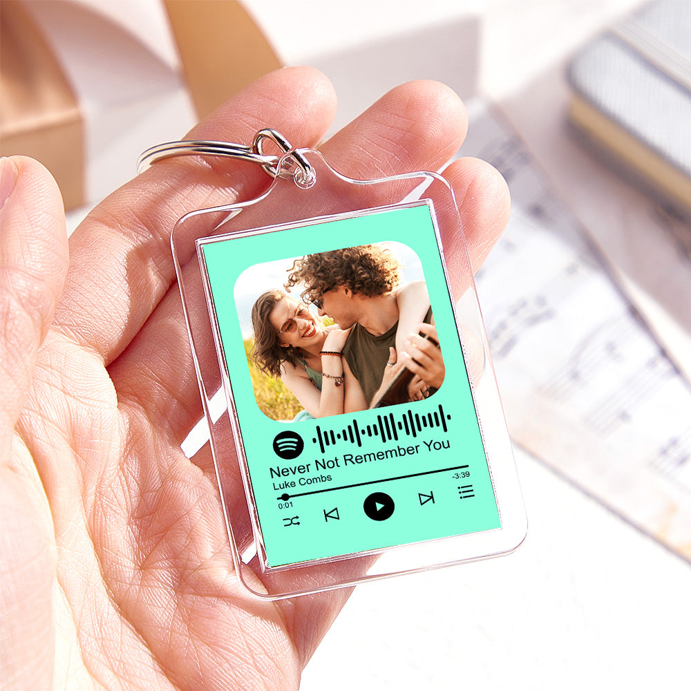 Custom Spotify Code Keychain Colorful Keychain Photo Keychain with Acrylic Shell