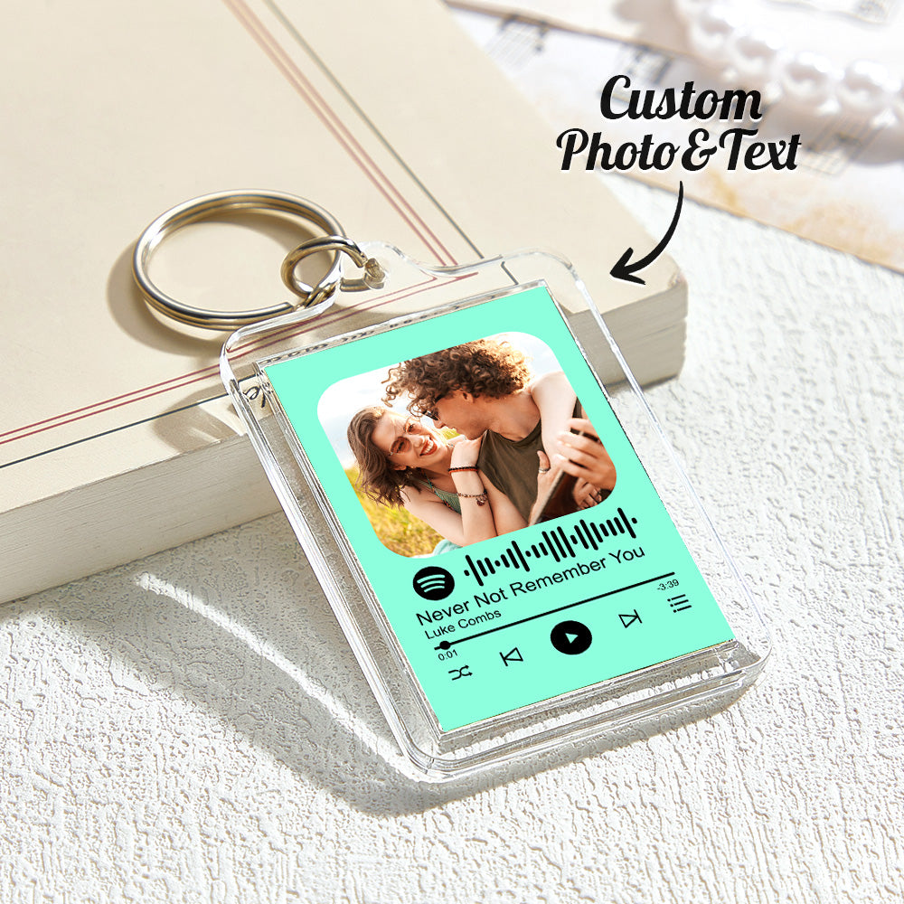 Custom Spotify Code Keychain Colorful Keychain Photo Keychain with Acrylic Shell