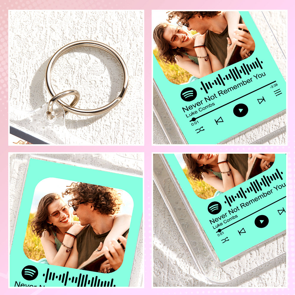 Custom Spotify Code Keychain Colorful Keychain Photo Keychain with Acrylic Shell
