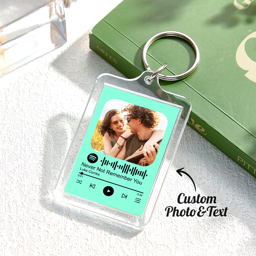 Custom Spotify Code Keychain Colorful Keychain Photo Keychain with Acrylic Shell