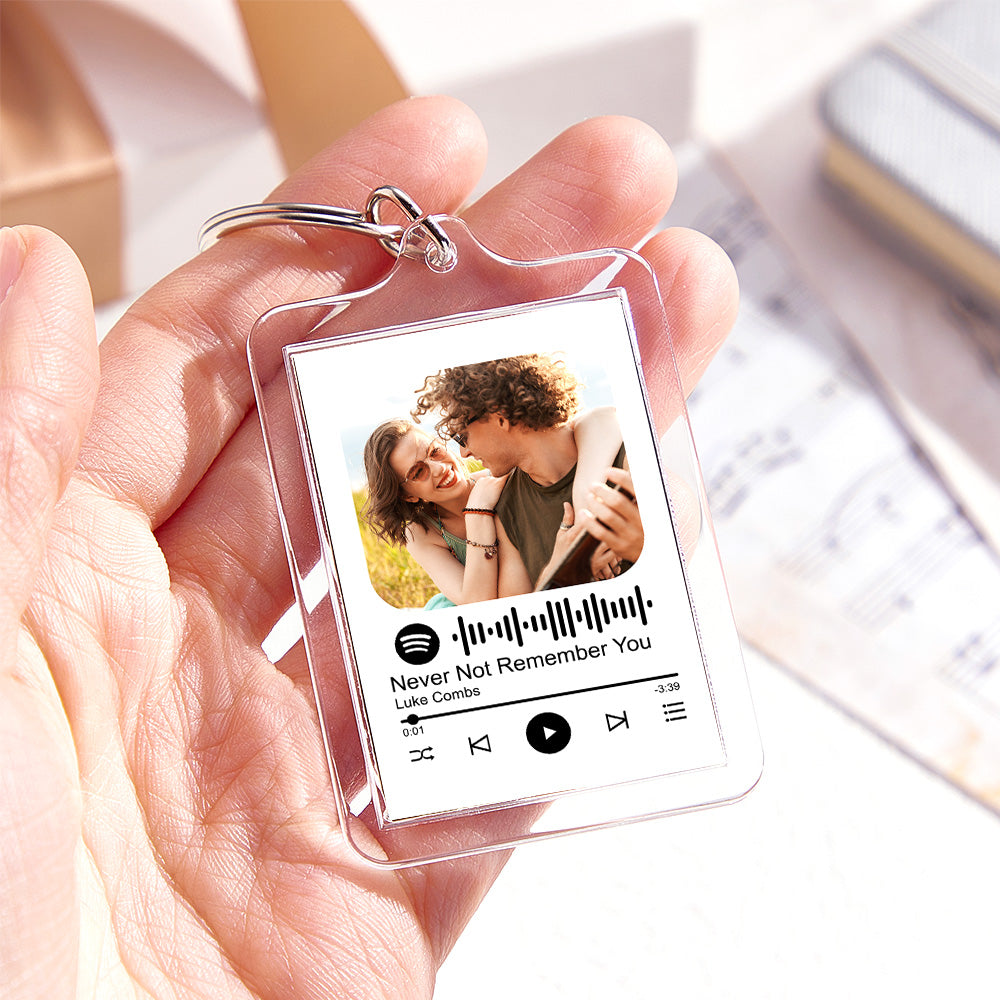 Custom Spotify Code Keychain Colorful Keychain Photo Keychain with Acrylic Shell