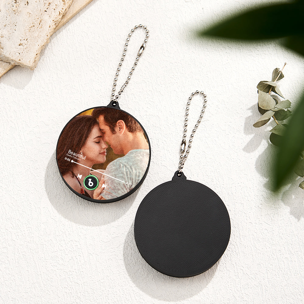 Custom Photo Music Keychain Music Box Bag Charm That Plays Music Without Cell Phone Anniversary Gifts
