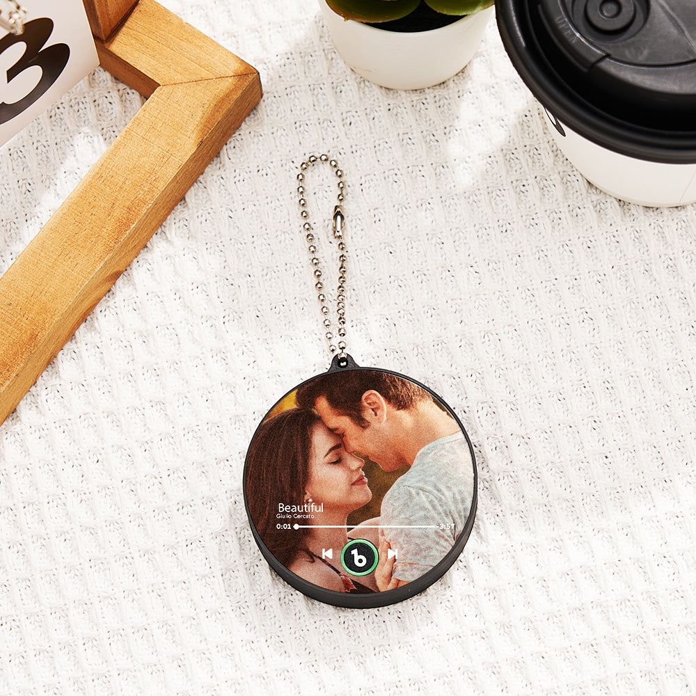 Custom Photo Music Keychain Music Box Bag Charm That Plays Music Without Cell Phone Anniversary Gifts