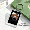 Custom Photo Engraved Calendar Keychain Personalized Colorful Acrylic Keychain Gifts for Couples