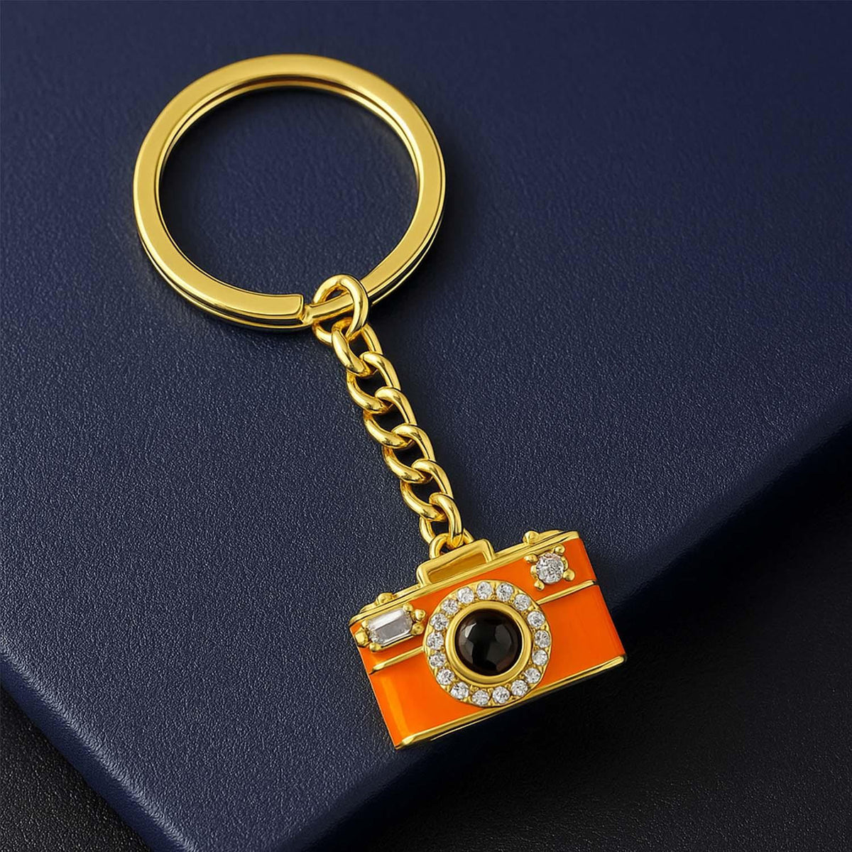 Personalized Photo Keychain Projection Gem Camera Keyring Anniversary Gifts for Her