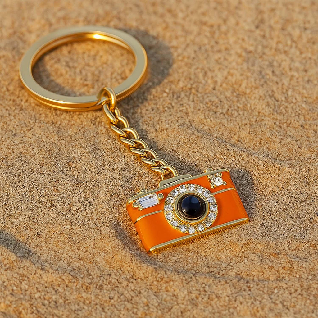Personalized Photo Keychain Projection Gem Camera Keyring Anniversary Gifts for Her
