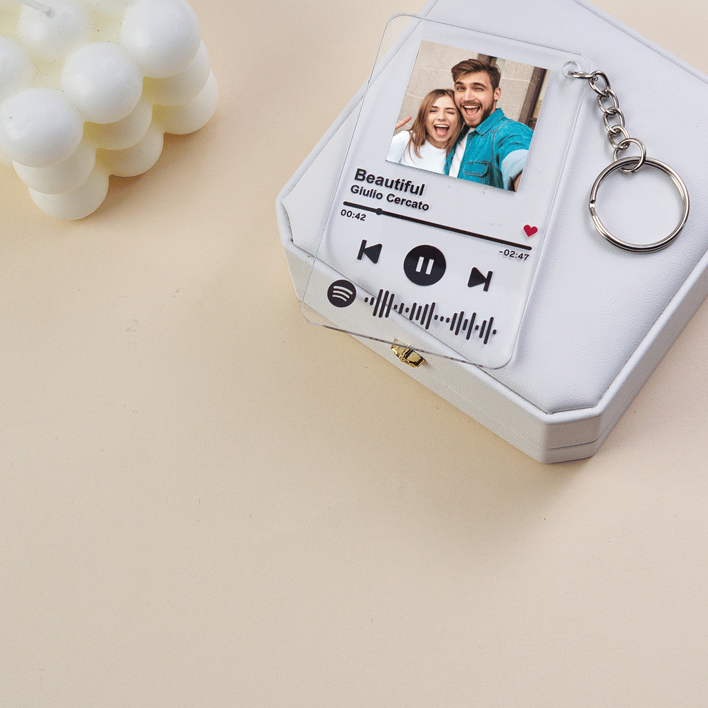 Custom NFC Music Keychain Custom Scannable Spotify Code Photo Keychain Acrylic Keychain Music Gift