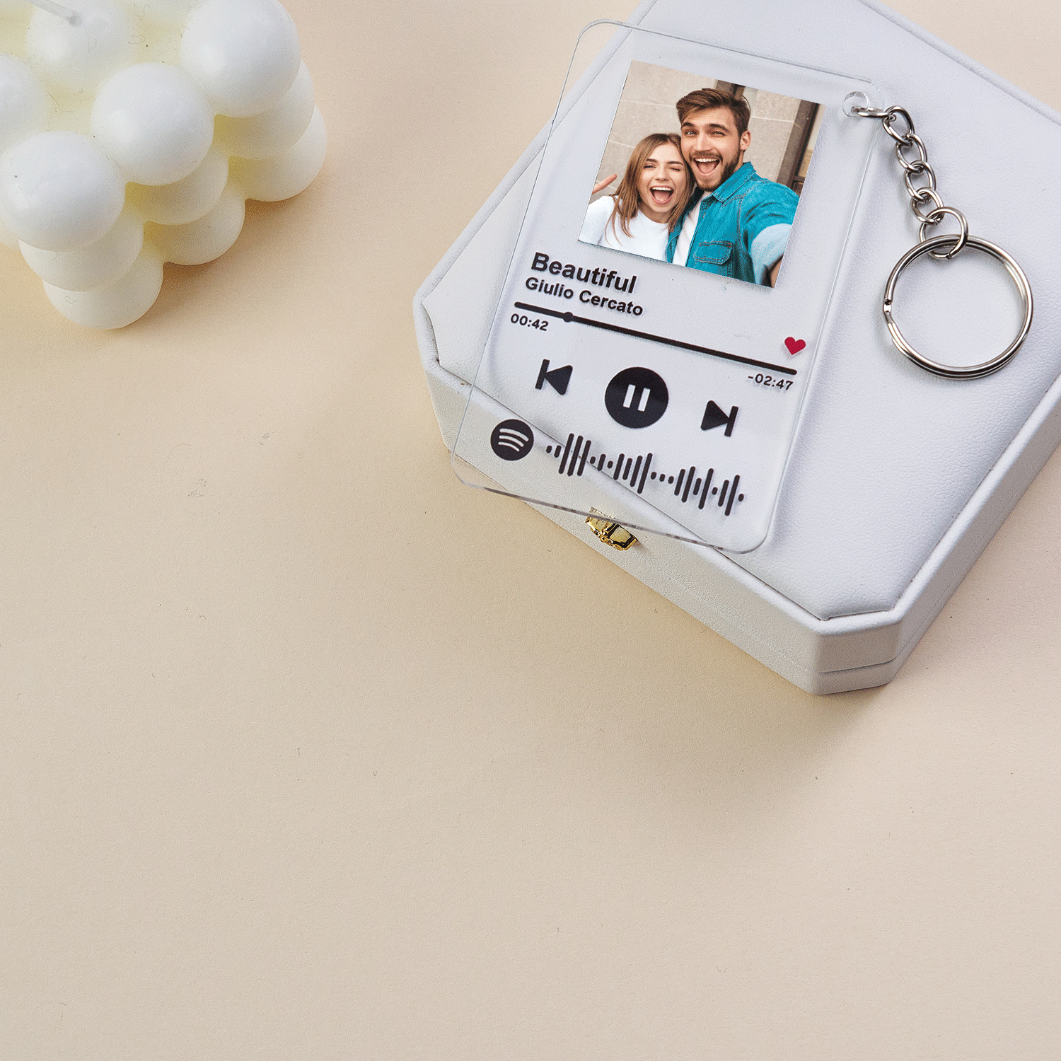 Custom NFC Music Keychain Custom Scannable Spotify Code Photo Keychain Acrylic Keychain Music Gift