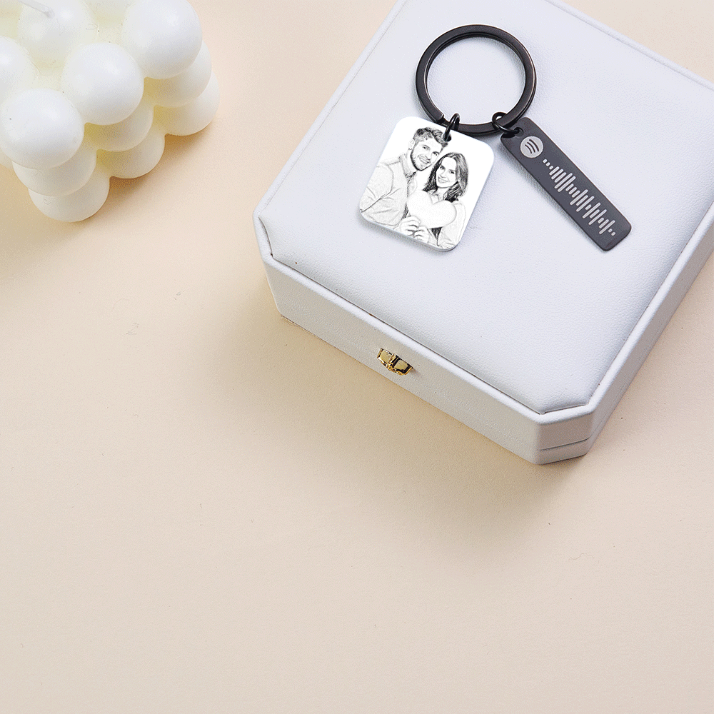 Custom NFC Music Song Keychain Scannable Spotify Code Keychain Music Gift