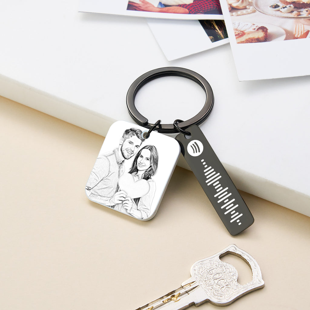 Custom NFC Music Song Keychain Scannable Spotify Code Keychain Music Gift