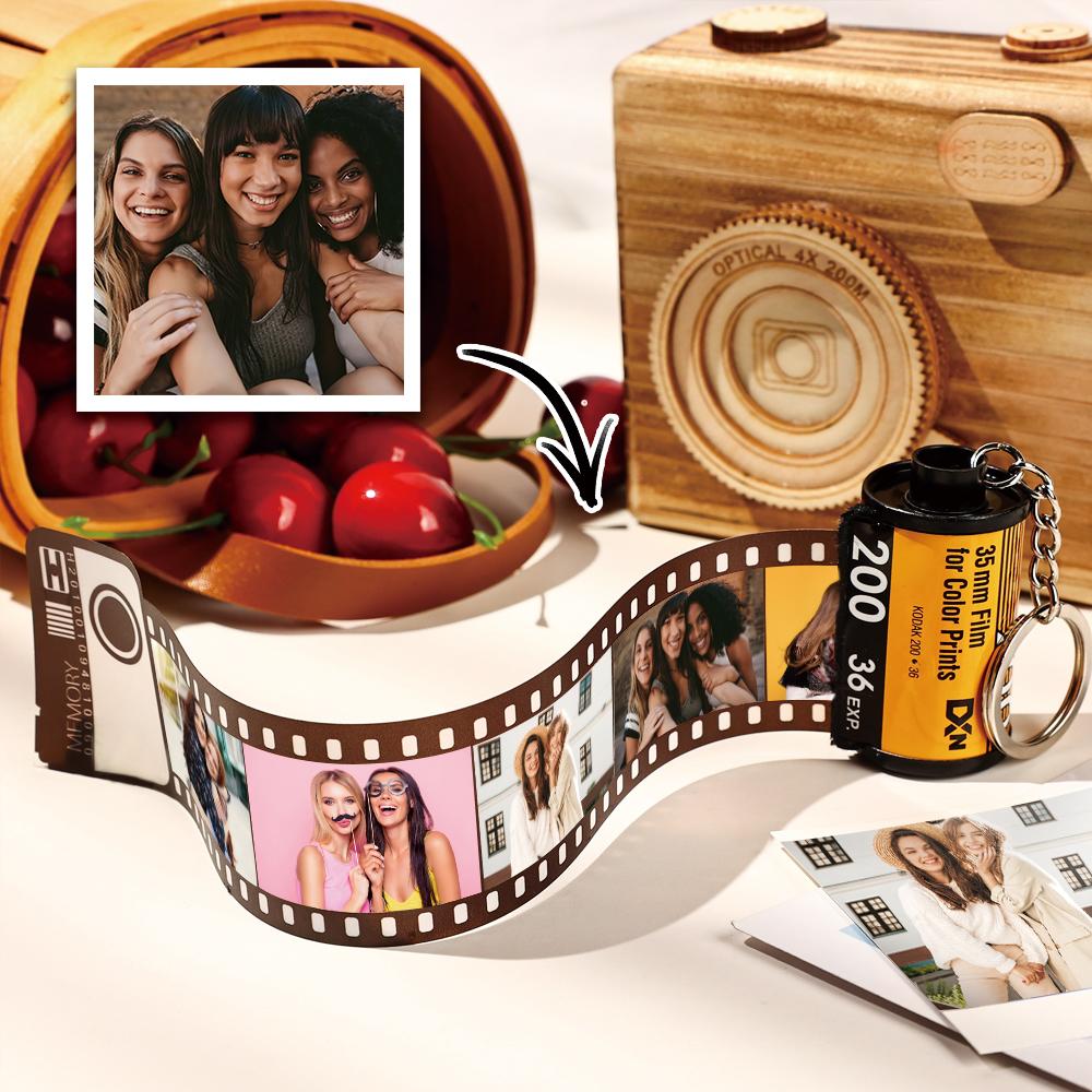 5 Pics Custom Photo Camera Roll Keychain with Pictures Customized Photo Gifts for Friend