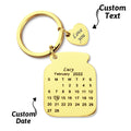 Custom Engraved Bottle Calendar Keychain Save The Date Keychain Birthday Gift