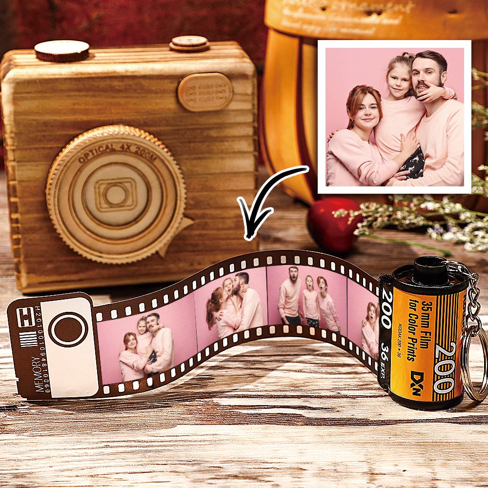 5 Pics Custom Photo Camera Roll Keychain with Pictures Customized Photo Family Gifts