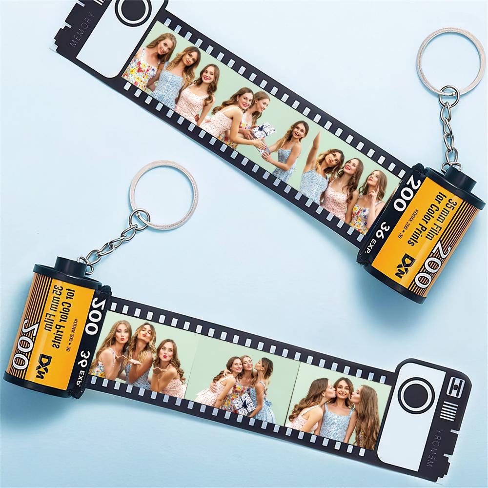 5 Pics Custom Photo Camera Roll Keychain with Pictures Customized Photo Gifts for Friend