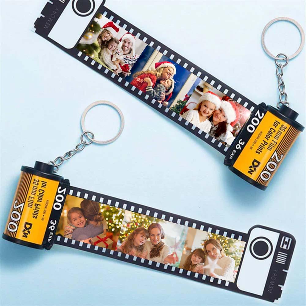 5 Pics Custom Photo Camera Roll Keychain with Pictures Customized Photo Christmas Gifts