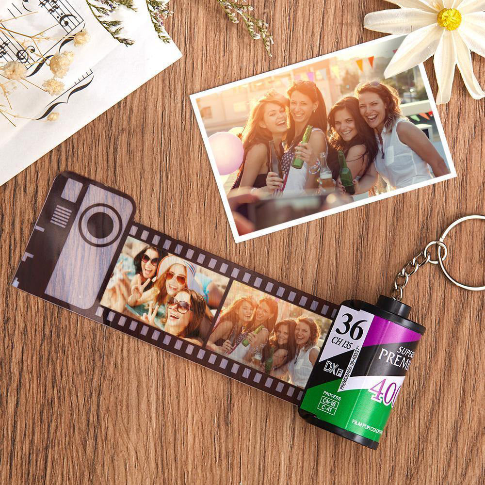Scannable Spotify Camera Roll Keychain Spotify Favorite Song Photo Engraved Film Keychain Anniversary Gifts Green Color 10 Pics
