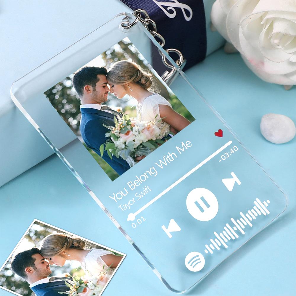 Custom NFC Music Keychain Custom Scannable Spotify Code Photo Keychain Acrylic Keychain Music Gift