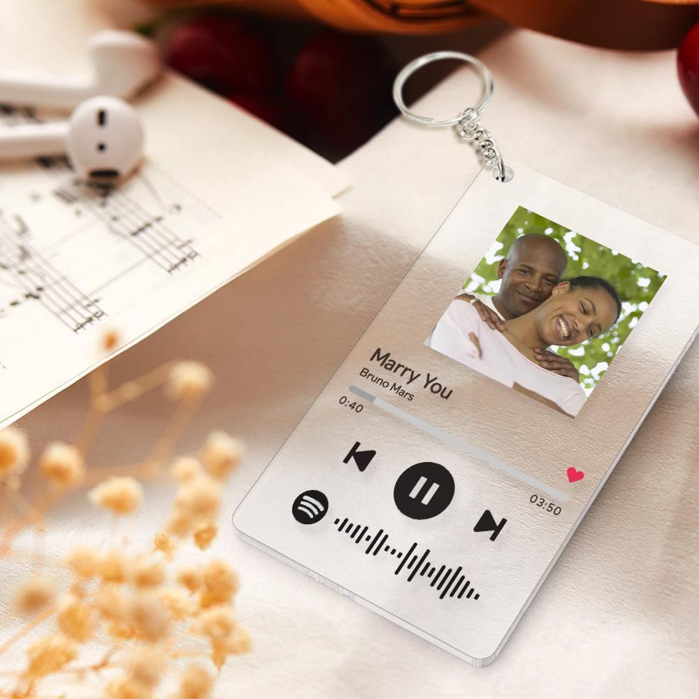 Custom Spotify Keychain Scannable Music Spotify Keyring Valentine's Day Gift