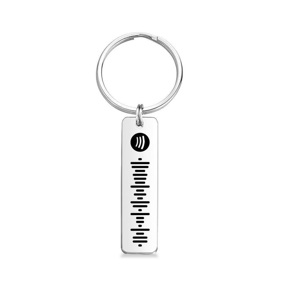 Scannable Spotify Code Keychain, Custom Music Song Keychains Black Green Monday Gifts