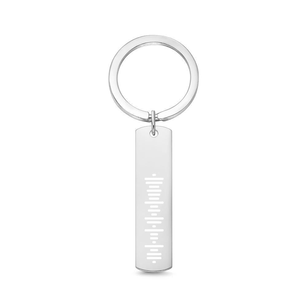 Scannable Custom Music Code Keychain Engraved Music Song Keychain Memorial Gifts