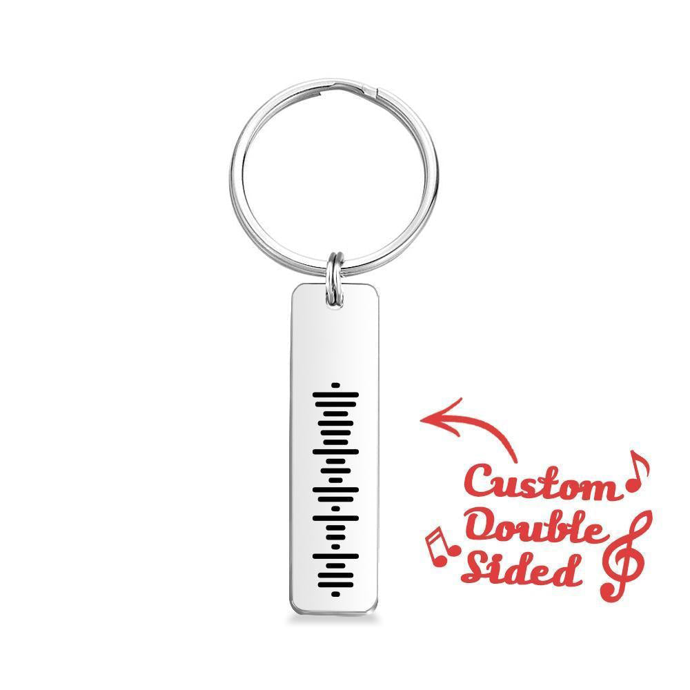 Scannable Custom Music Code Keychain Engraved Music Song Keychain Memorial Gifts