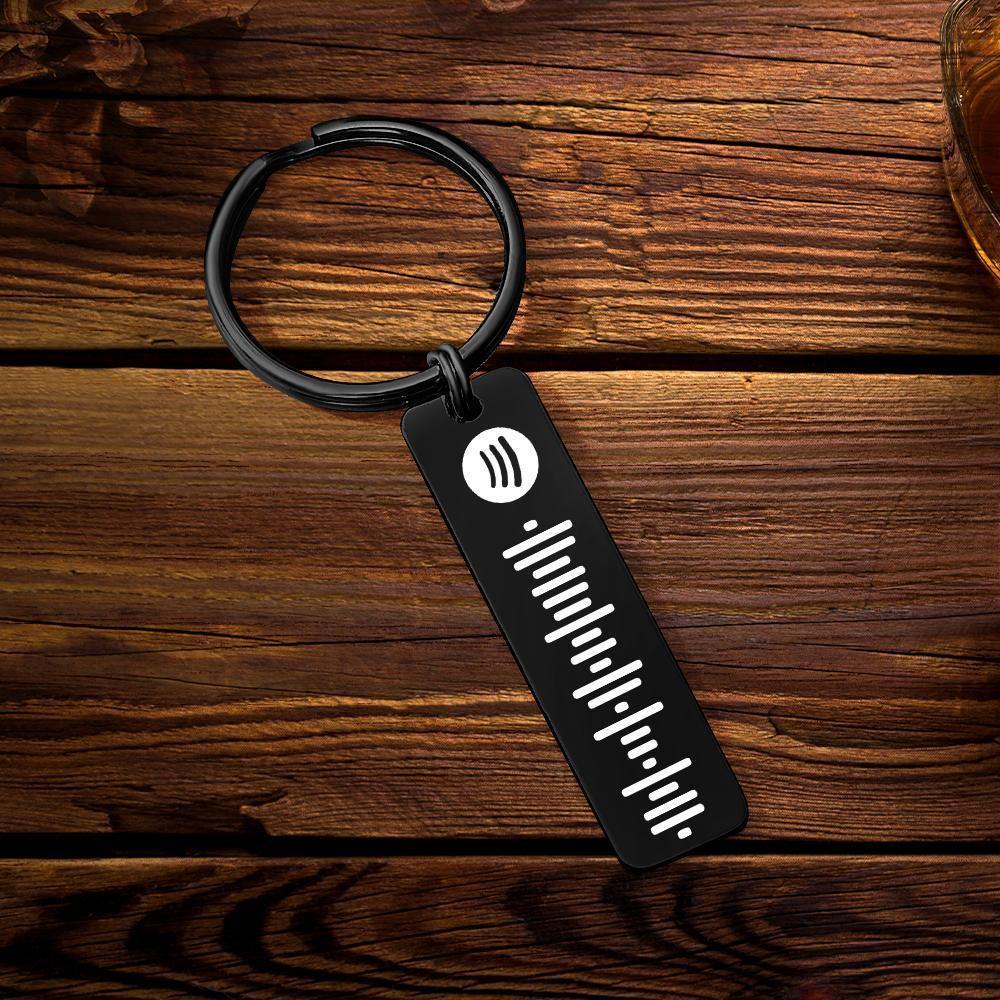 Scannable Spotify Code Keychain, Custom Music Song Keychains Black Green Monday Gifts