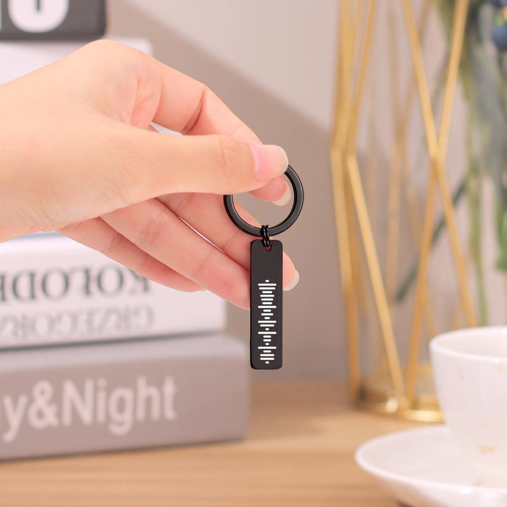 Scannable Music Code Keychain, Custom Music Song Keychains Gift