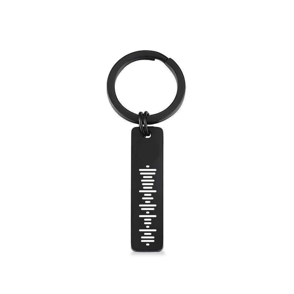 Music Code Keychain, Custom Scannable Engraved Custom Music, Song Keychain Gifts for Him Silver Color