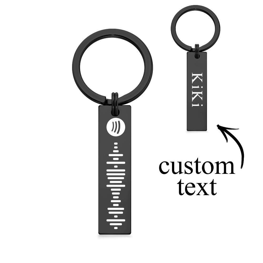 Scannable Spotify Code Keychain, Custom Engraved Music Song Keychains Silver
