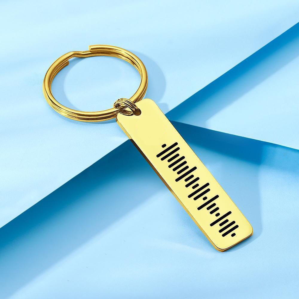 Scannable Music Code Keychain, Custom Music Song Keychains Black Double Sided