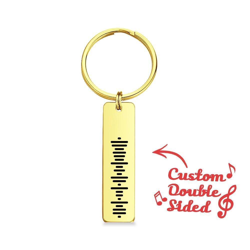 Scannable Music Code Keychain, Custom Music Song Keychains Black Double Sided